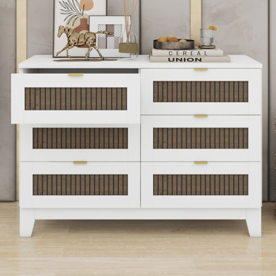Wooden Farmhouse Dresser with 6 Drawers