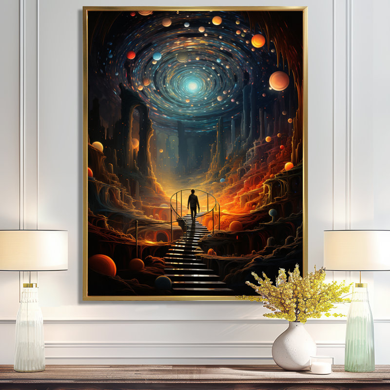 "Escalier vers le grand mystère", impression d'art mural, Toile tendue, H 44 po x l 34 po x P 1,5 po