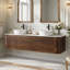 Wall Mounted Single Double Single Vanity Bathroom Vanity With Engineered Marble Top-156388900