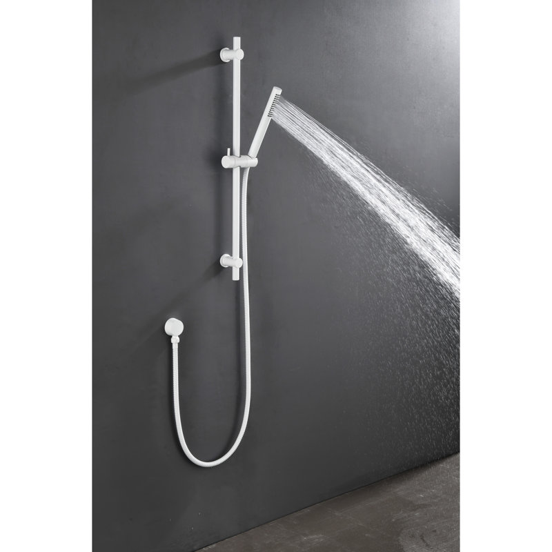 Barre d'appui de douche avec barre à main et tuyau de 69 po - Douche moderne pour salle de bain en acier inoxydable de 69 po et jet lisse
