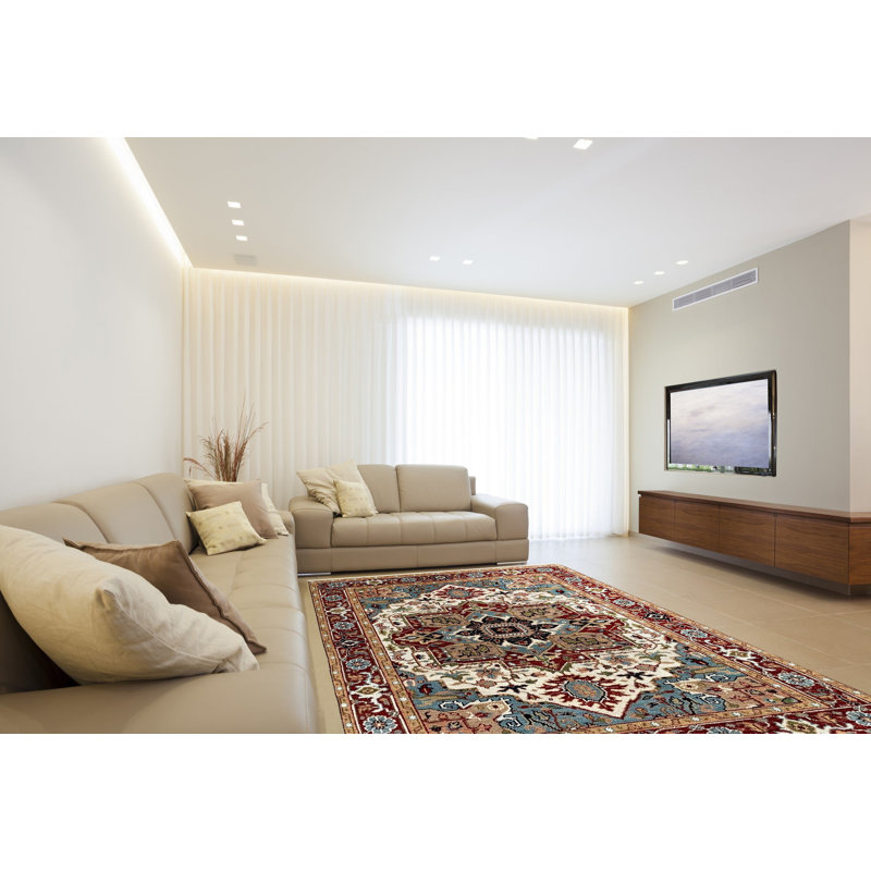 Tapis ivoire en laine noué à la main, 9 pi x 12 pi
