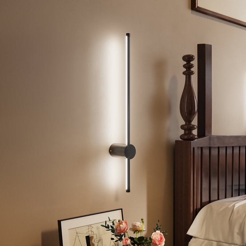 60cm Aluminium LED Flush Mounted Sconce, 6500K, Black