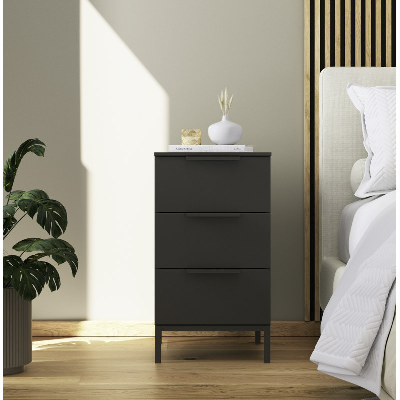 Flipp Manufactured Wood Bedside Table, Artisan Oak/Chrome