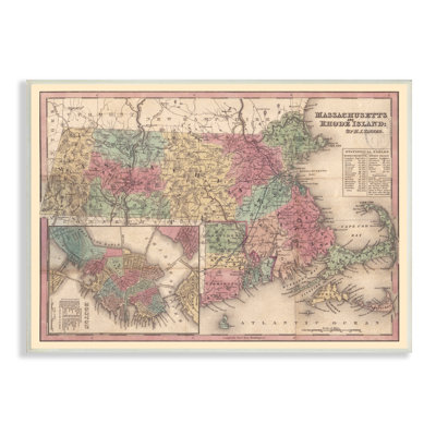 Carte du sud de la Nouvelle-Angleterre, Cartographie du Rhode Island, Massachusetts par Daphne Polselli
