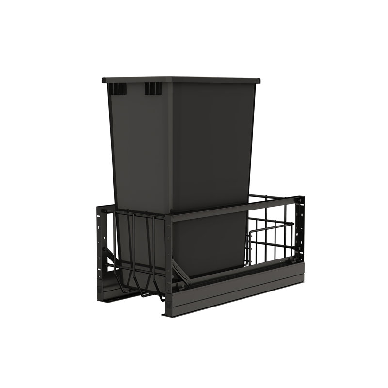 Rev-A-Shelf Double Pullout 35 qt. Kitchen Trash Can w/ Soft-Close, 5349-18DM-218, 8.75 qt., 22.92" H x 14.77" W x 22.09" D