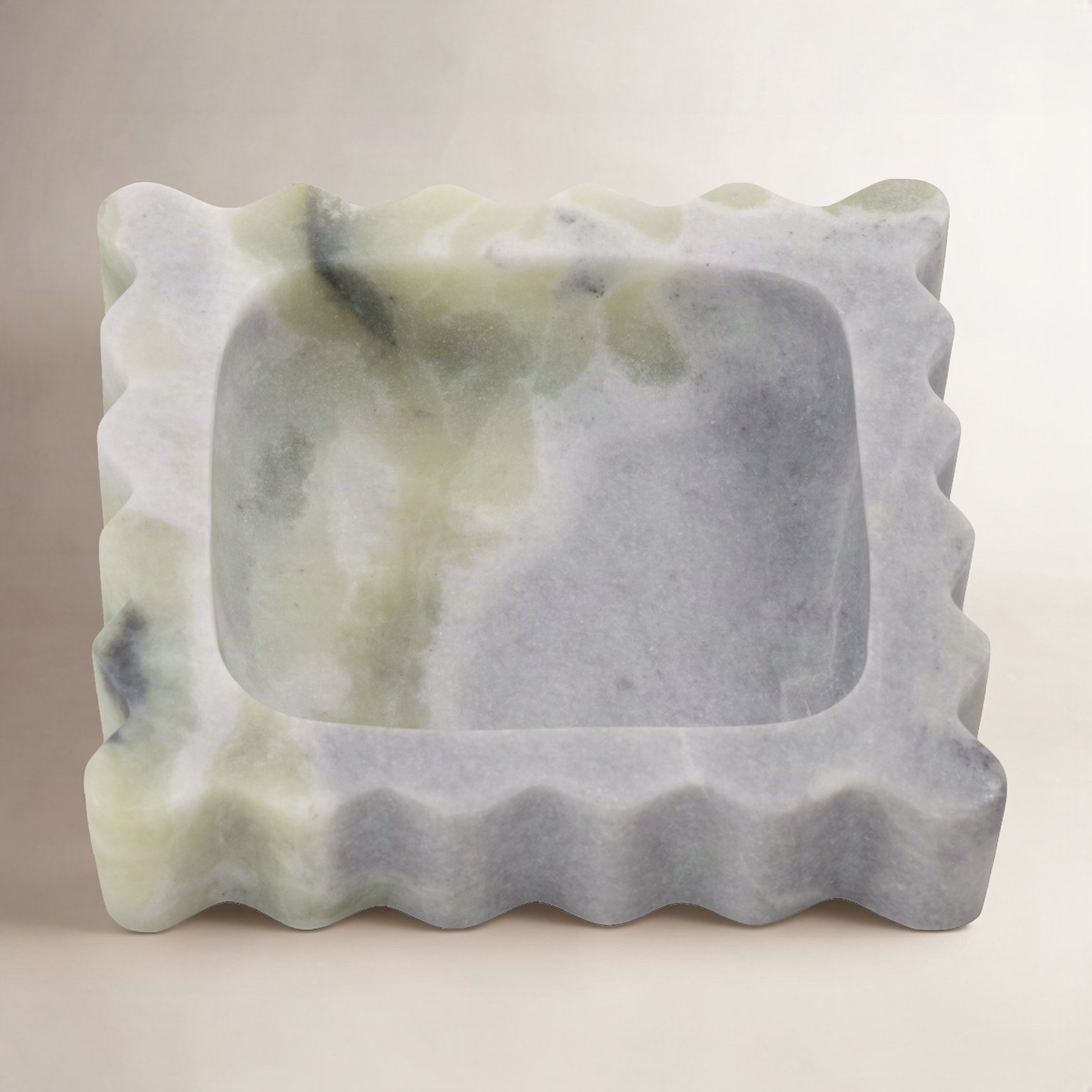 Genuine Marble Decorative Tray, Square, 5.5"Wx5.5"Dx1.25"H, Green