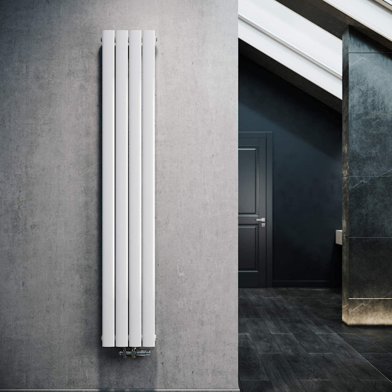 Vertical Designer Radiator, 180cm H x 30.8cm W, Anthracite/Chrome