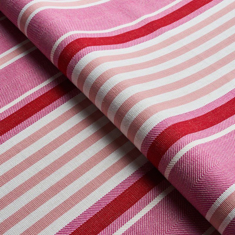 Minzer Cotton Stripe Fabric, Pink