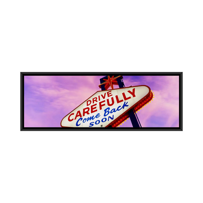 «sign, las vegas, las vegas, affiche rétro sur toile, H 20 po x l 60 po x P 1,5 po, Toile tendue