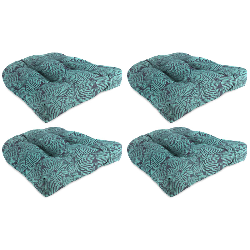 Outdoor Wicker Seat Cushion, Talia Caribe