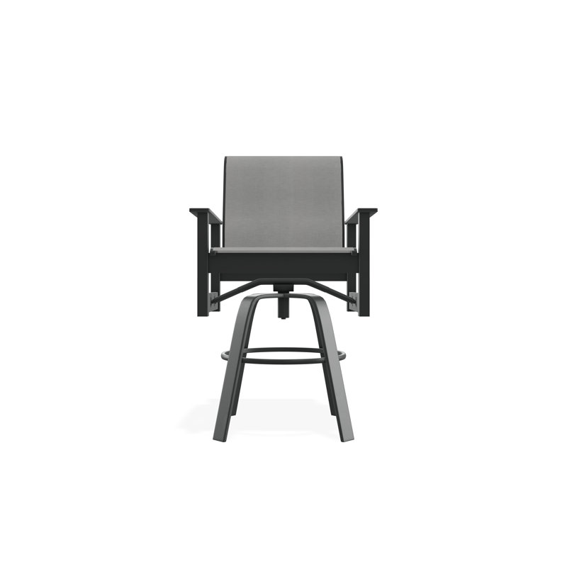 Fauteuil pivotant à hauteur de barre en polymère de qualité marine Leeward Sling, Graphite, Alliage Sunbrella®, 30"