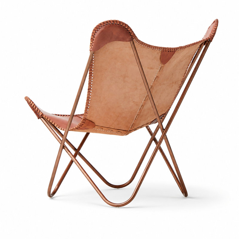 Callum Leather Sling Chair Brown, Brown