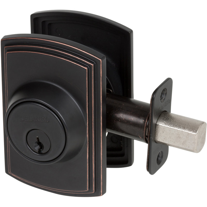 Italian Electronic Single Cylinder Deadbolt, Edged Oil Rubbed Bronze