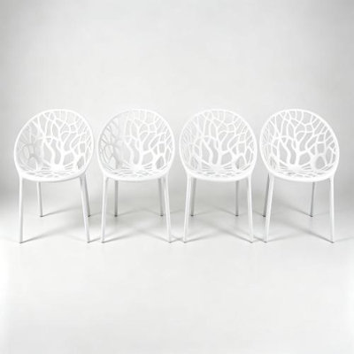 Chaises de salle à manger modernes en plastique à motif d'arbre