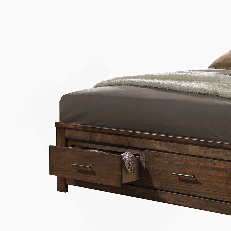 Oak Queen Bed with Storage
