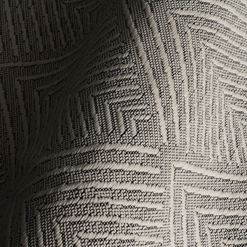  Elarissea Indoor/Outdoor Contemporary Area Rug, Gray, Rectangle 8'6" x 11'6"