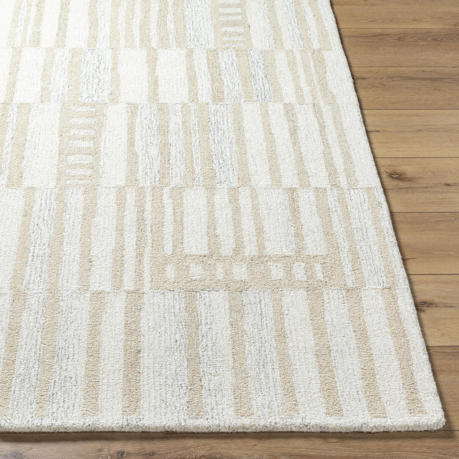 Khaylani Hand Tufted Wool Beige, Ivory, Sand, Light Taupe Rug, Rectangle 2' x 3'