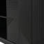 Armoire moderne géométrique - noir, porte coulissante, surface en placage de bois de qualité, rangement à deux tiroirs, placage fin contemporain, espace de rangement,