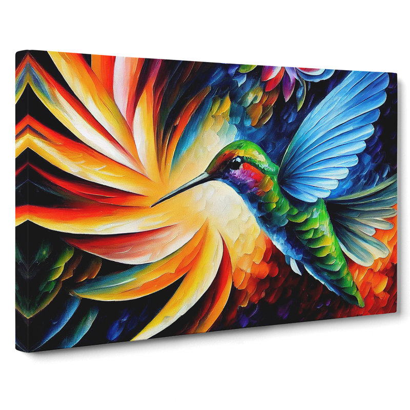 Hummingbird Painting Vol.6 Abstract - Wrapped Canvas, 35cm H x 50cm W x 3cm D