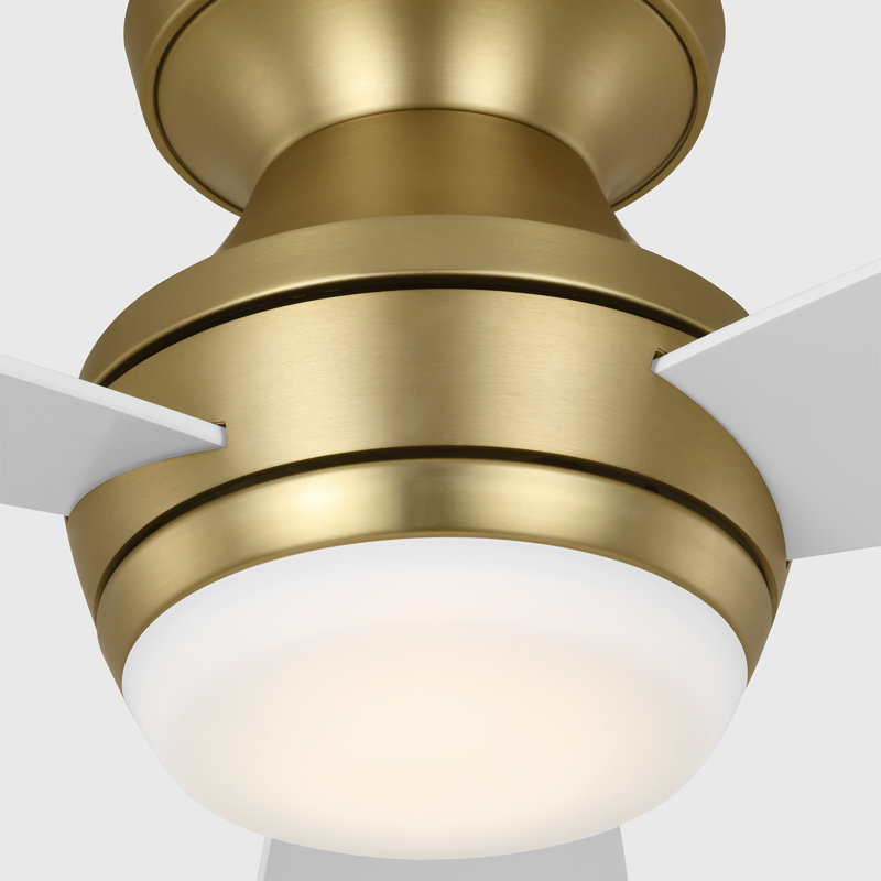 Ikon LED Ceiling Fan, 44", Burnished Brass with Matte White Blade