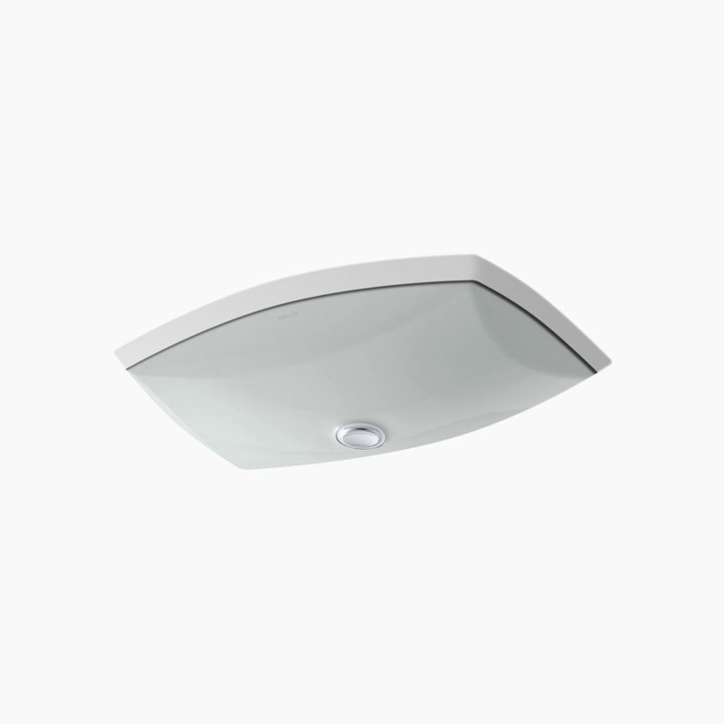Kelston Ceramic Specialty Undermount Bathroom Sink with Overflow, Ice™ Gray