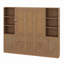 Lit escamotable en bois avec tablettes et armoires de rangement
