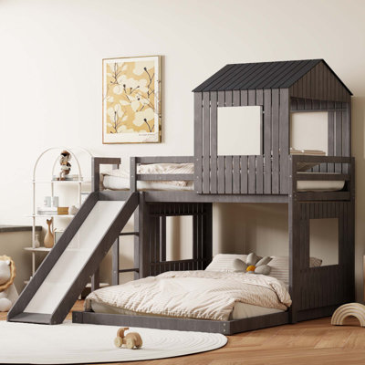 Wooden Twin Over Full Bunk Bed