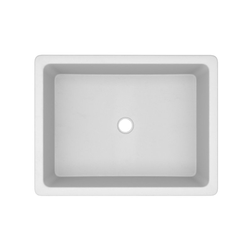 Nipomo Stone Handmade Rectangular Undermount Bathroom Sink, Pearl