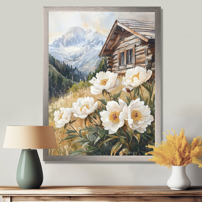 Gilliam - impressions sur toile florales, Argent argent, H 40 po x l 30 po, Reproduction encadrée d'une seule photo