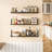 Floating Bookshelf Set Of 3, Wall Mounted Shelves For Home Decor, Living Room, Kitchen, Bathroom, Bedroom, Rustic Modern Design, Heavy Duty Metal Brackets-973392011