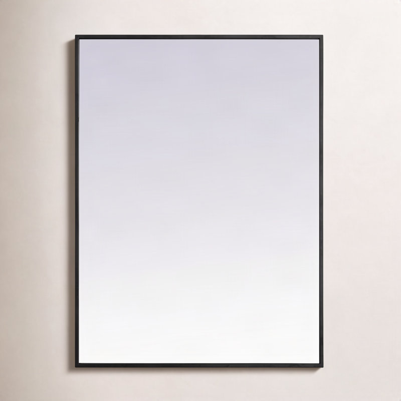 Sabine Metal Rectangle Wall Mirror, 36" x 27", Black