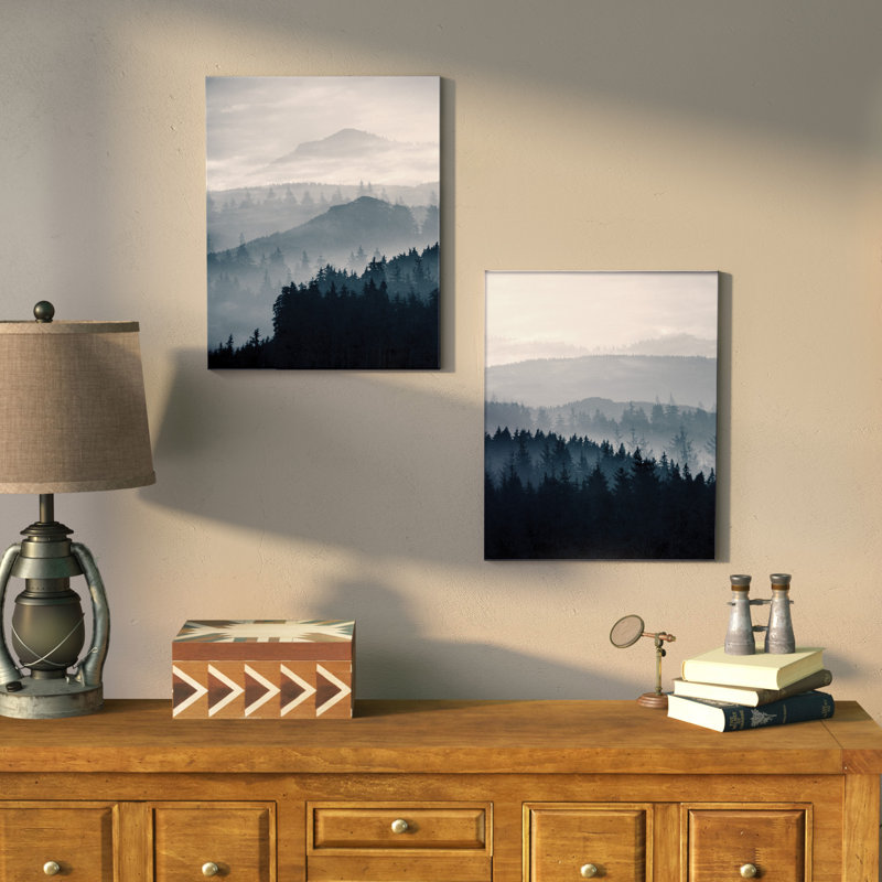«Blue Mountains I and II», ensemble de 2 reproductions de photos, Toile tendue, H 20 po x l 16 po x p 0,75 po