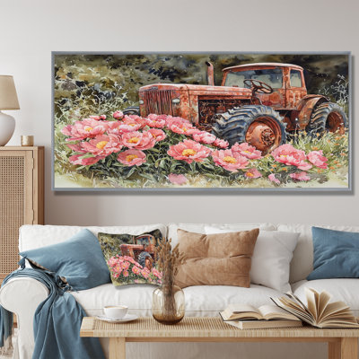 Dorith Summer Wildflowers By The Old Tractor I - Wildflowers, art mural sur toile