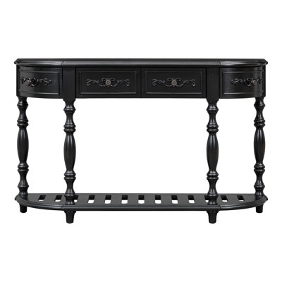 52''Modern And Contemporary Curved Console Table Sofa Table Entryway Table For Hallway Living Room With 4 Drawers And 1 Shelf