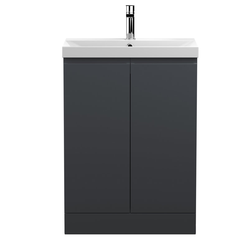 Urban 610mm Single Bathroom Vanity with Basin, Satin Anthracite
