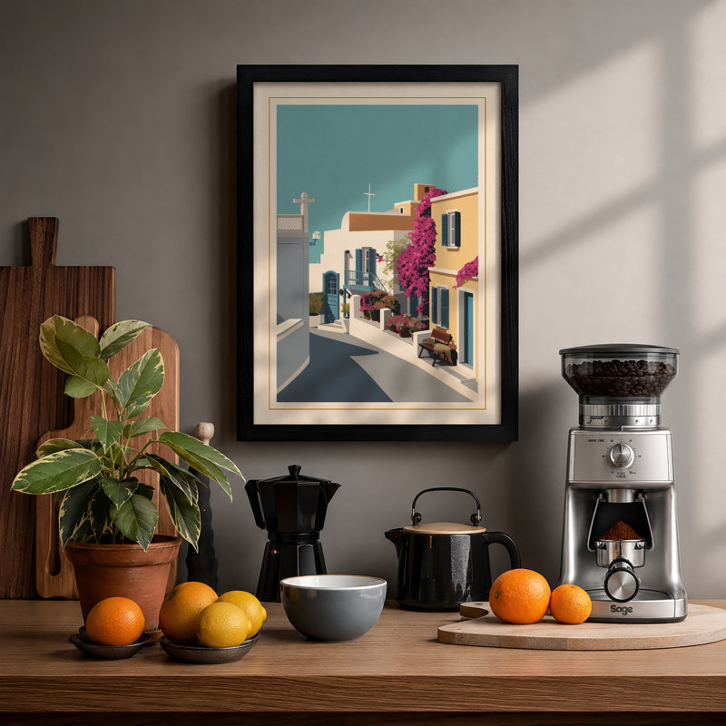 Mediterranean Shadows Coastal - Print, Black, A4 - 29.7 x 21.0 cm