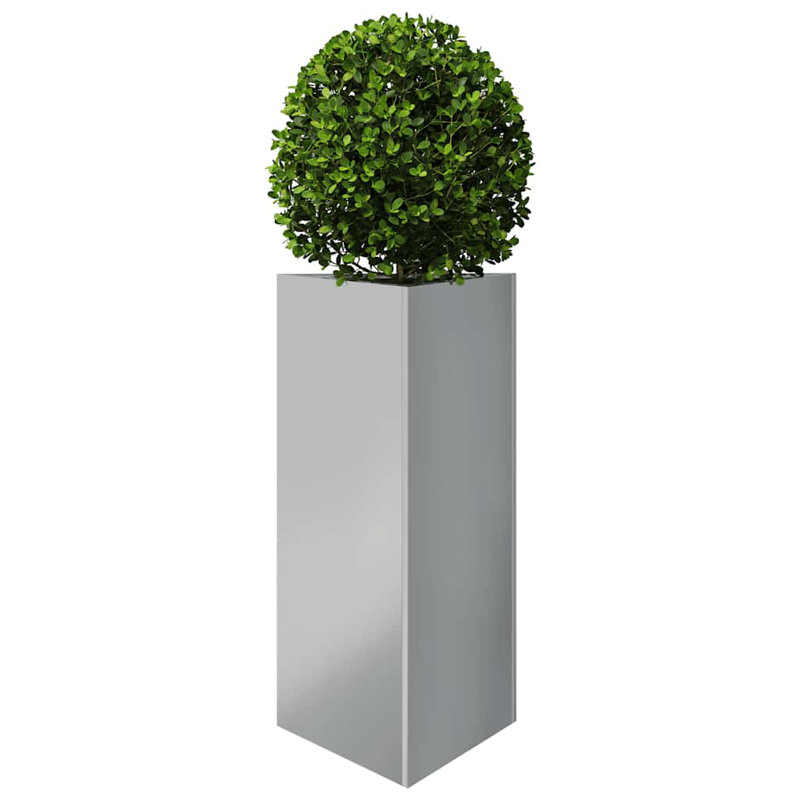 Williston Forge Garden Planter Triangular Corten Steel, Grey, 75cm H x 40cm W x 40cm D