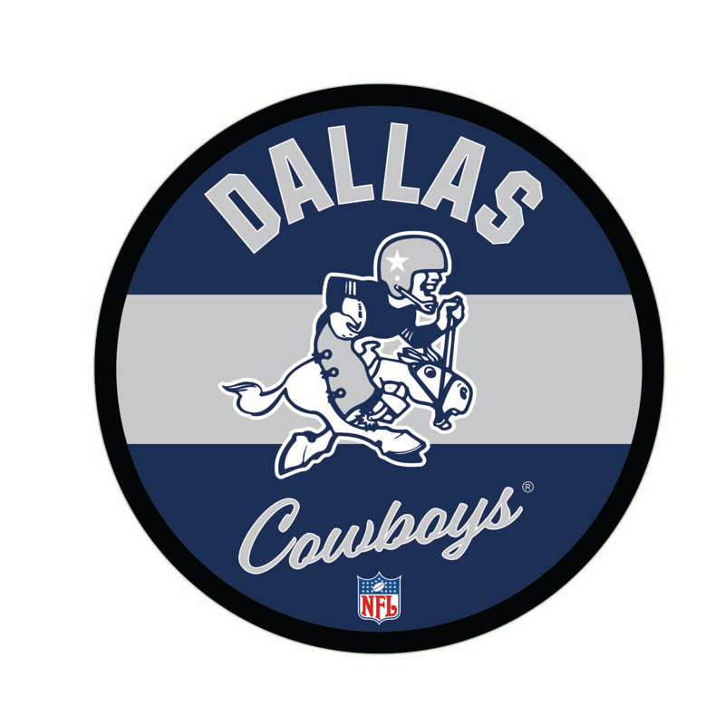 NFL Vintage LED 23" Round Lighted Wall Sign, NFL Dallas Cowboys