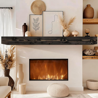 Étagère murale flottante, support de rangement durable en pin, organisateur moderne et peu encombrant avec quincaillerie de qualité supérieure pour montage sur brique et cloison sèche
