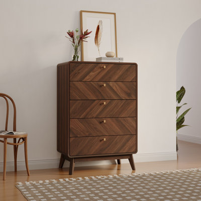 Theo Engineered Wood 48-Inch Tall 5-Drawer Bachelor Chest