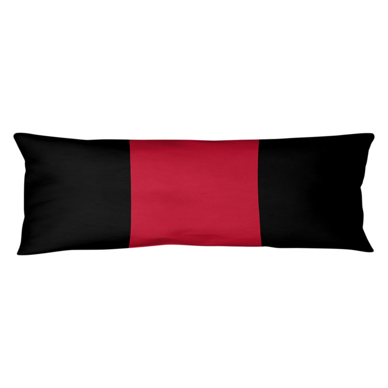 Oreiller de corps en polyester Atlanta, Noir et rouge, Atlanta Throwback Football