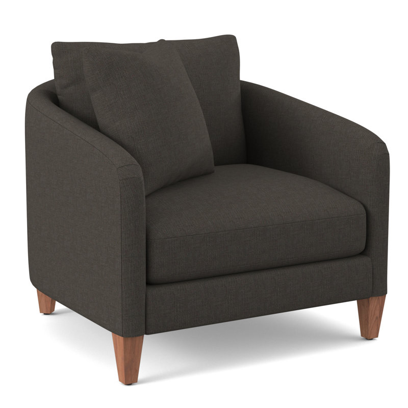 Fauteuil en polyester de 38 po de largeur, Chenille moka céleste