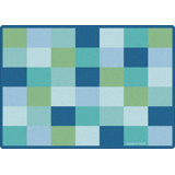 KIDSoft Block Seating Decorative Tufted Blue/Green/Teal Area Rug