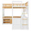 Lit superposé en L pour 3 personnes avec bureau intégré, ports USB, éclairage DEL, étagères, garde-robe et tiroirs, couleur naturelle-1870627672