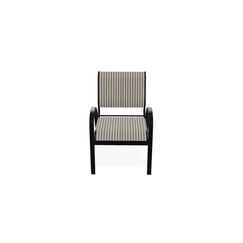 Chaise de patio empilable Hiraku, Brun clair, Noir texturé