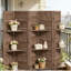 Paravent à 5 panneaux, cloison d'intimité en bois de paulownia massif avec tablettes, grand mur autoportant pour le bureau à domicile et le salon