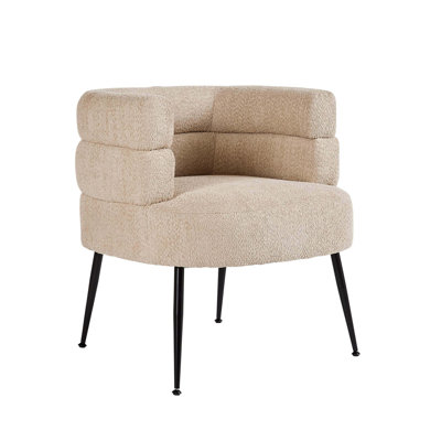 Chamelle Upholstered Teddy Boucle Barrel Chair