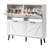 Barn Door 4 Flip Black Handles Glued Particleboard Embossed Natural Legs Shoe Cabinet 41.7In-1660010319