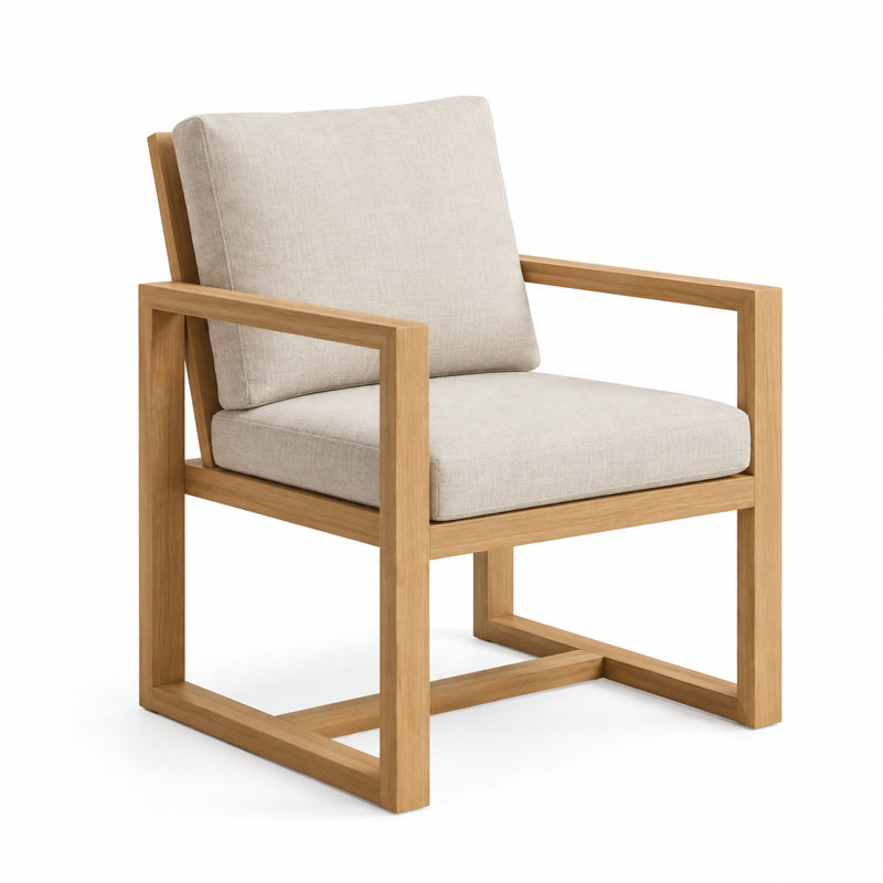 Ensemble de 2 fauteuils de salle à manger en teck Mut