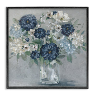 «Blue Mums Mixed Bouquet», dessin par Carol Robinson